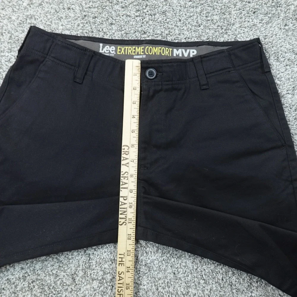 Lee Pants Mens 34X29 Black Chino Trouser Comfort MVP Straight Stretch Flex Waist